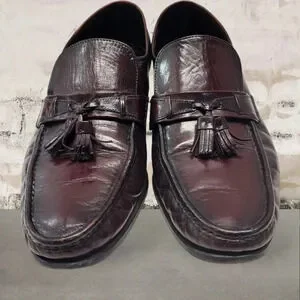 Florsheim Dress Casual Slip-on Tassel Loafers Burgundy Men's 11 D Leathe…