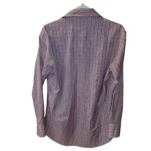 Flying R Ranchwear Western Shirt Long Sleeve Pearl Snap Red Black Plaid 16x34