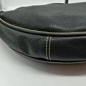 Fossil Black Leather Hobo Cresent Shape Bag EUC 15x7x2.5x18" Drop