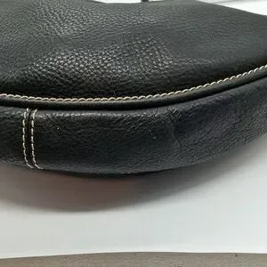 Fossil Black Leather Hobo Cresent Shape Bag EUC 15x7x2.5x18" Drop