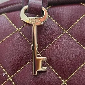 Fossil Sherri Burgundy Quilted Laptop Backpack