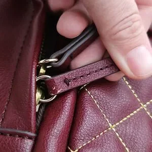 Fossil Sherri Burgundy Quilted Laptop Backpack