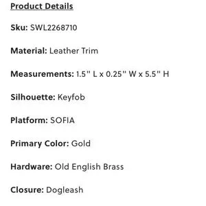 Fossil Sofia Key Fob Keychain