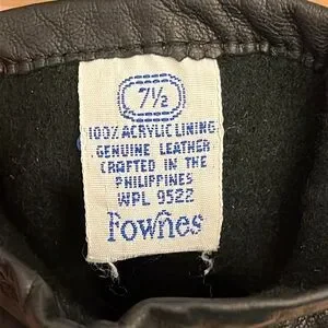 FOWNES Black Leather Gloves Women’s- Size 7 1/2