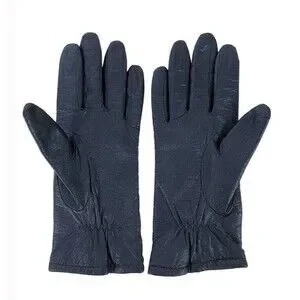 Fownes Vintage Perforated Classic Leather Lined Black Gloves Lightweight Soft 7