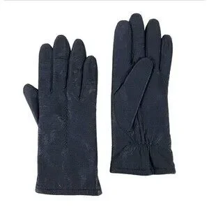 Fownes Vintage Perforated Classic Leather Lined Black Gloves Lightweight Soft 7