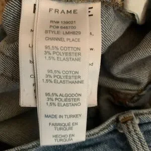Frame Denim Men's Size 34x32 L'Homme Slim Jeans In Channel Place Wash Zip Fly