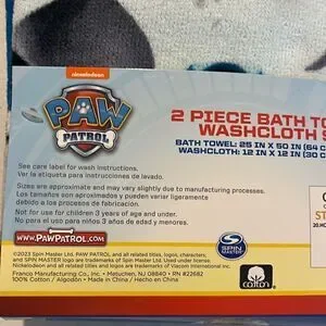 Franco Paw Patrol Kids Bath/Pool/Beach Soft Cotton Terry Towel With Washcloth 2