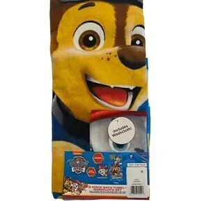Franco Paw Patrol Kids Bath/Pool/Beach Soft Cotton Terry Towel with Washcloth 2