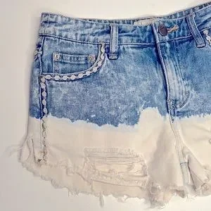 Free People Bleach Dipped Denim Shorts Size 25 / 0