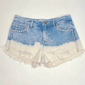 Free People Bleach Dipped Denim Shorts Size 25 / 0