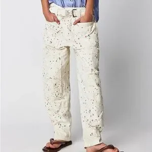 Free People Painter Cargo Pant In Ecru Size 2