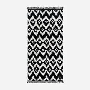Free People-Slowtide Tassel Beach Towel-Black And White