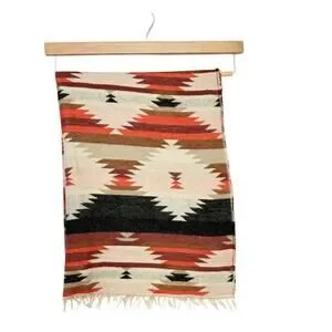 Free Press Aztec Print Scarf Wrap Shawl With Fringe Ends 67 X 26