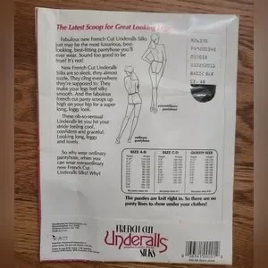 French Cut Underalls Pantyhose Panties All In One Silks Size A-B Black