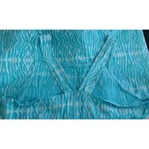 Fresh Produce Girl's 10 (XL) Sleeveless Sundress Blue Ikat Print Ruffle Beach