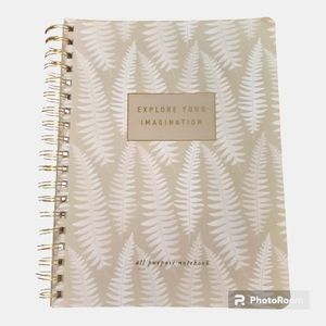 Fringe Studio Faux Leather Vegan White Tan Fern Print Notebook Journal School