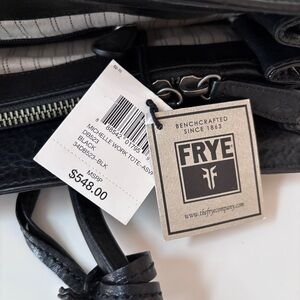 FRYE Melissa Black Leather Work Tote NWT