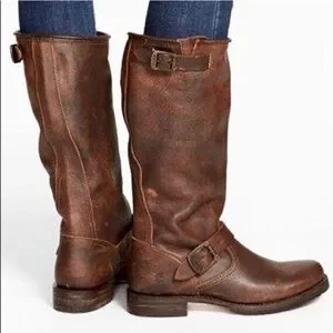 Frye Veronica Slouch Boots Brown 9.5–10 Wide Calf