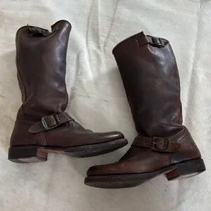 Frye Veronica Slouch Boots Brown 9.5–10 Wide Calf
