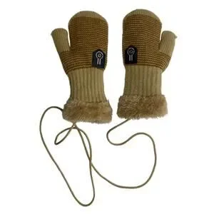 FS Jeans Toddler 1-2 YO Sherpa Lined Knit Mittens Blue Black Tan Winter Gloves