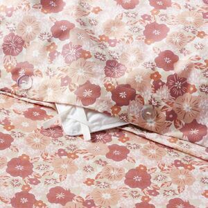 Full/Queen Printed Easy Care Duvet Cover And Sham Copper/Light Pink