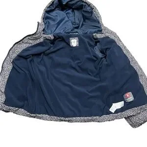 GAP Girls Navy Floral Full Zip PRIMALOFT Puffer Coat Girls Winter Skiing XL