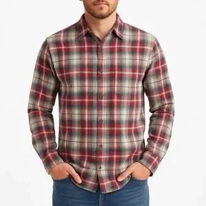 GAP Red & Navy Plaid Flannel Button-Down Shirt Men’s Large GAP Red & Navy Plaid Flannel Button-Down Shirt Men’s Large