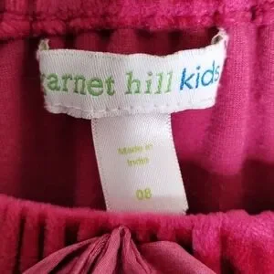 Garnet Hill Kids Pink Velvet Long Sleeve Dress Size 8
