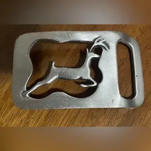 Gazelle Deer Doe Elk Hunter Hunting Cowboy Western Gift 70s Nos Vtg Belt Buckle