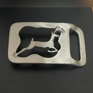 Gazelle Deer Doe Elk Hunter Hunting Cowboy Western Gift 70s Nos Vtg Belt Buckle