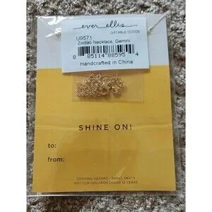 Gemini Zodiac Bar Necklace 18K Gold Plated Ever Ellis 16" May 21 - June 20