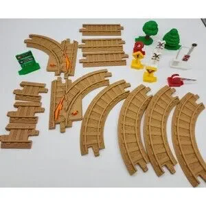Geotrax Train Signs Trees 12 Track pieces Accessories extras Lot Fisher Price