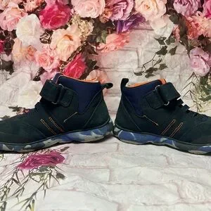 Geox Nebula Respira Italian Kids Boots Size 31 Navy Orange