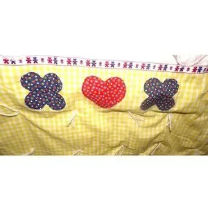 Gingham Goose 1970s Baby Quilt Blanket Handmade Teddy Bear RARE HTF Vintage Crib