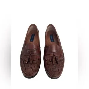 Giorgio Brutini Vegas Mens Brown Leather SlipOn Tasseled Loafer Shoes Size 10.5