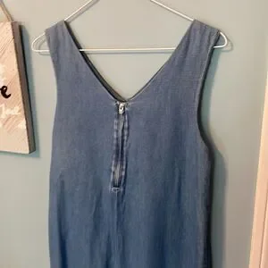 Girl's Zara Kids Denim Tie Jumper Jumpsuit Sz 13-14