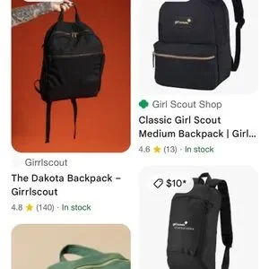 Girl Scout Black Dakota Backpack