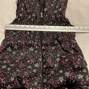 Girl Size 10/12 Piper Black With White And Pink Stars Sleeveless Puffer Vest