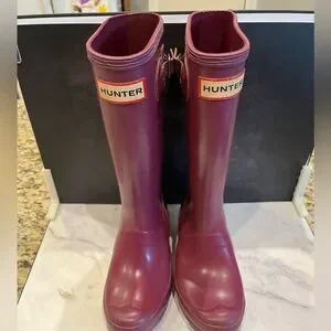 Girls Hunter Gloss Rain Boots Size 1