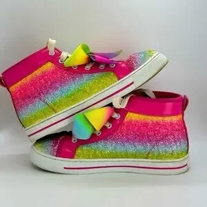 Girls Nickelodeon Jojo Siwa Multi-Stripe High Top Sneakers