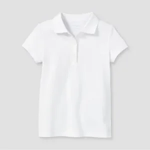 Girls' Short Sleeve Pique Uniform Polo Shirt - Cat & Jack White XXL(18)Plus
