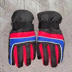 GM Gold Medal International Women Black & Red Winter Snow Gloves (M/L)