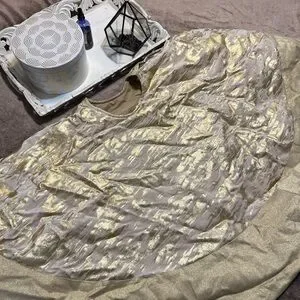 Gold and Beige Holiday Tree Skirt