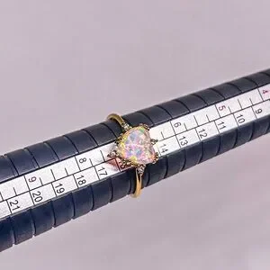 Gold Heart Opal Ring