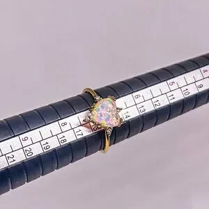 Gold Heart Opal Ring