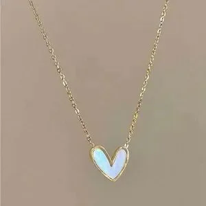 Gold Heart Pendant Necklace with Delicate Chain