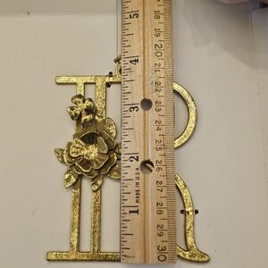 Gold Monogram Initial Ornaments Wondershop NEW Botanical Flower 