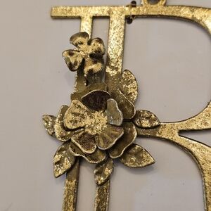 Gold Monogram Initial Ornaments Wondershop NEW Botanical Flower 