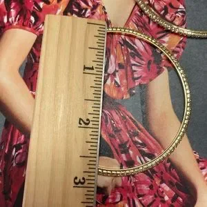 ⭐️ Gold Plated Rhinestone Big Hoop Earrings